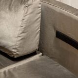 Large rounded velvet sofa
