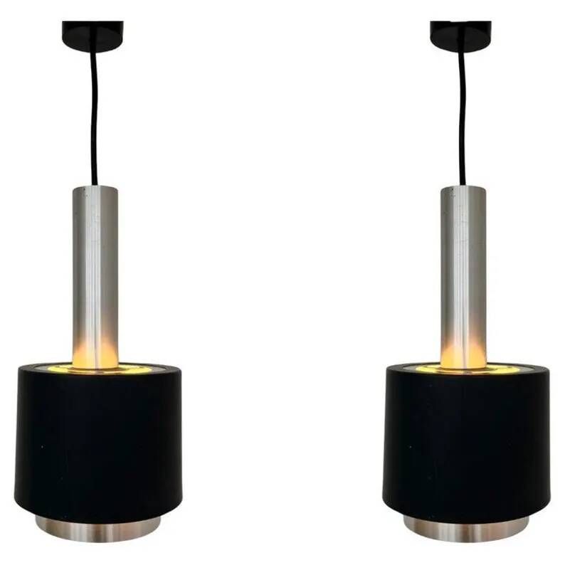 Pair of Midcentury Pendants Doria Leuchten, Germany, 1970s