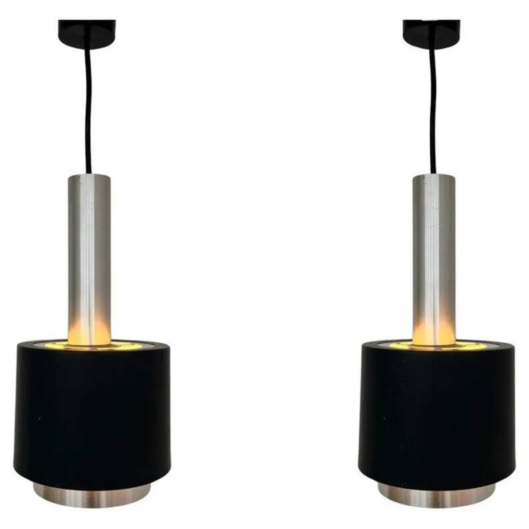 Pair of Midcentury Pendants Doria Leuchten, Germany, 1970s