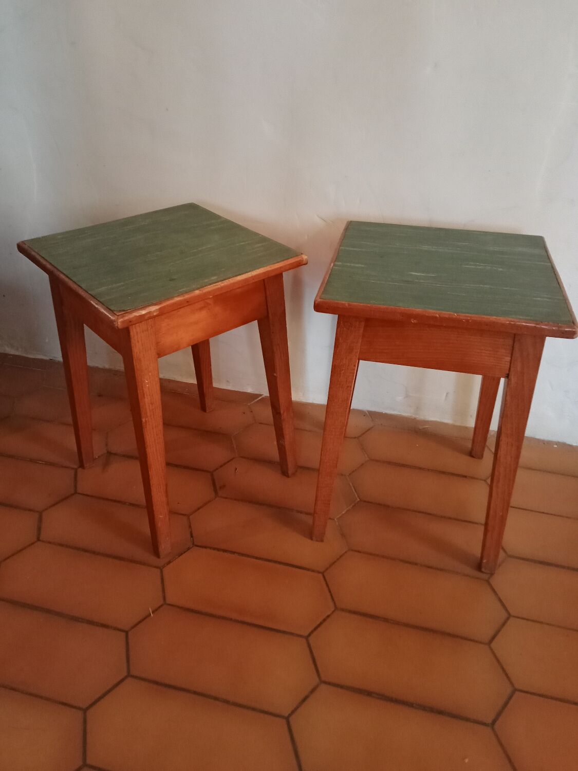 Paire de tabourets vintage