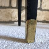 Vintage black and brass bedside table - 1950s style