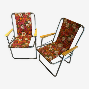 Pair of vintage folding chairs 1970