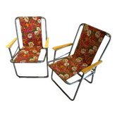 Paire de chaises pliantes vintage 1970