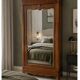 Antique Louis-Philippe walnut veneered wardrobe with an antique mirror.