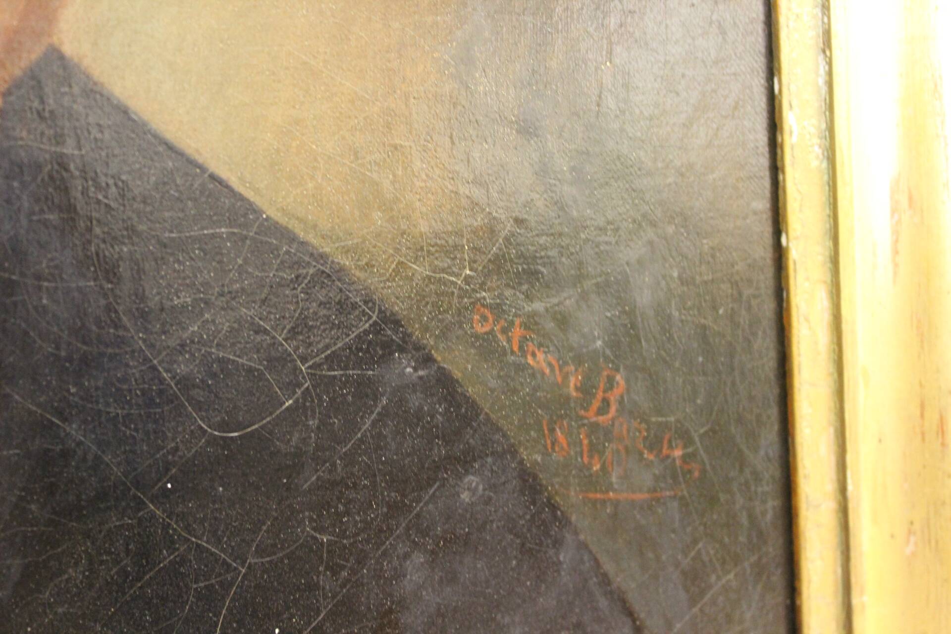 Oil on canvas, Woman with a white headdress dated 1840