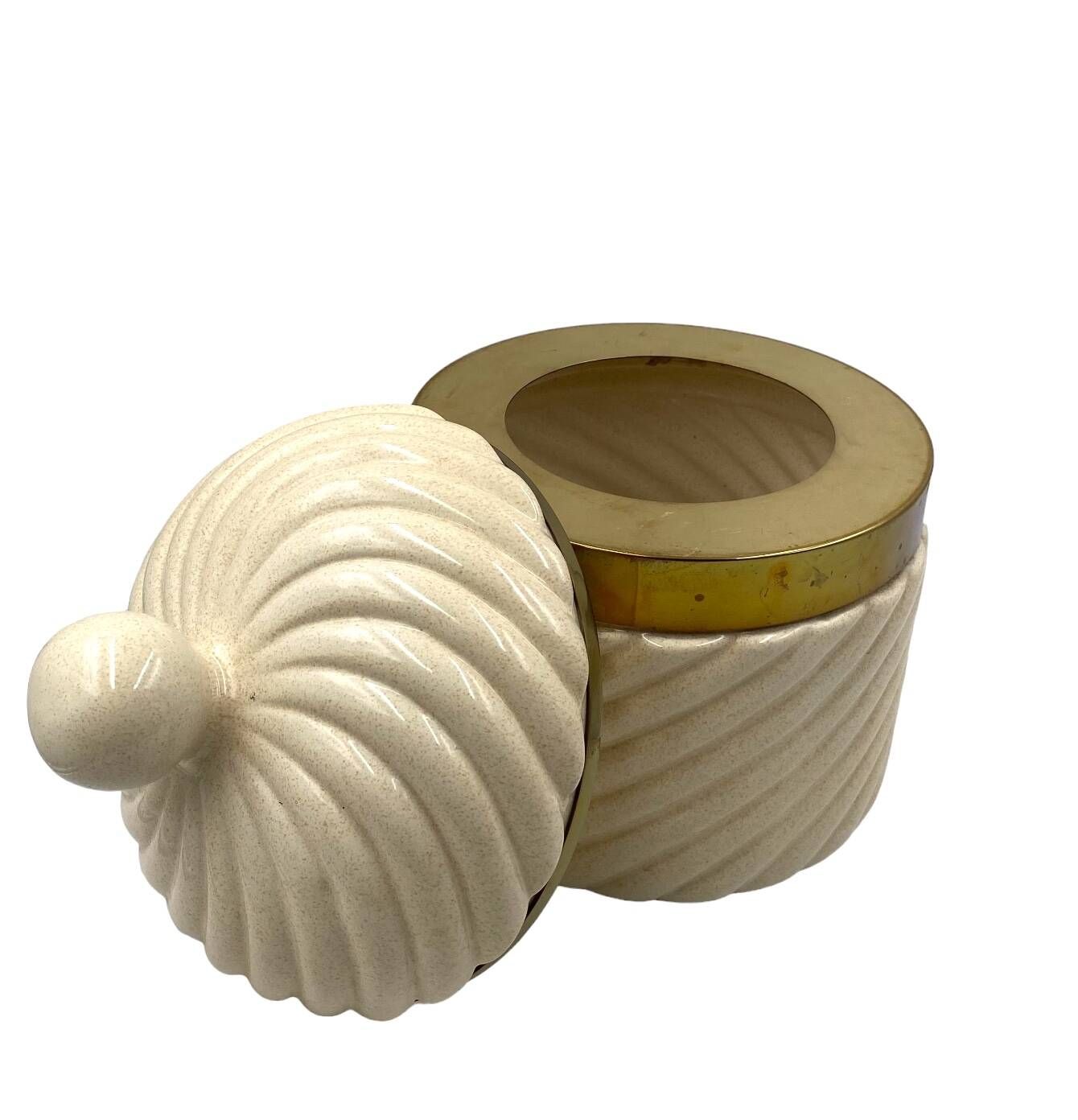 Tommaso Barbi, White Ice Bucket / jar, B Ceramiche Italy, ca. 1970
