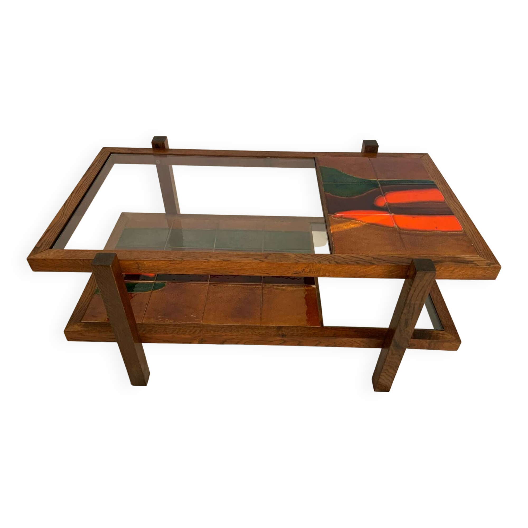 Ceramic and glass coffee table