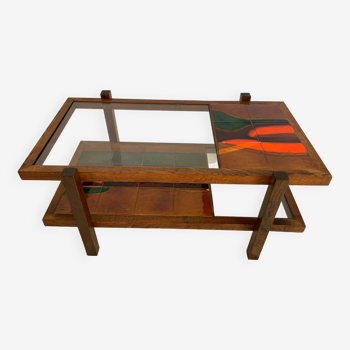 Ceramic and glass coffee table