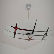 Modernist Czechoslovakian Zukov pendant light, geometric pattern, 1960