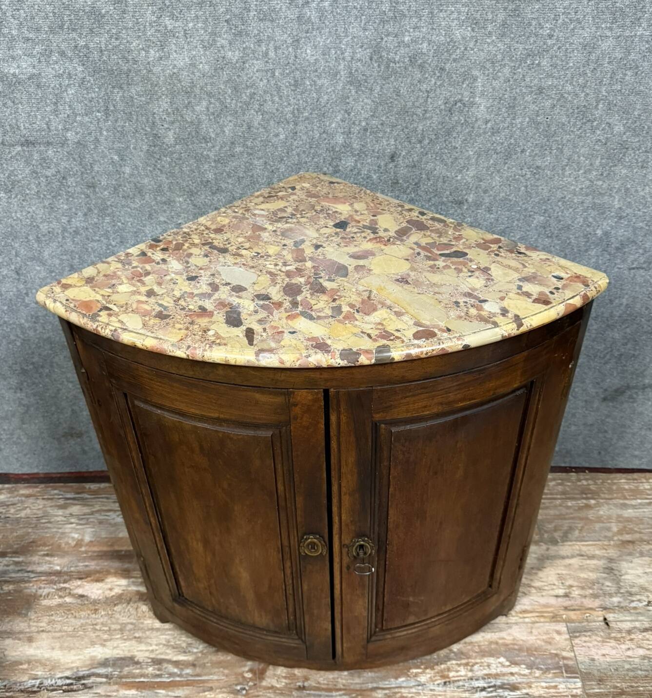 Solid wood corner cabinet from the Louis XIV period
