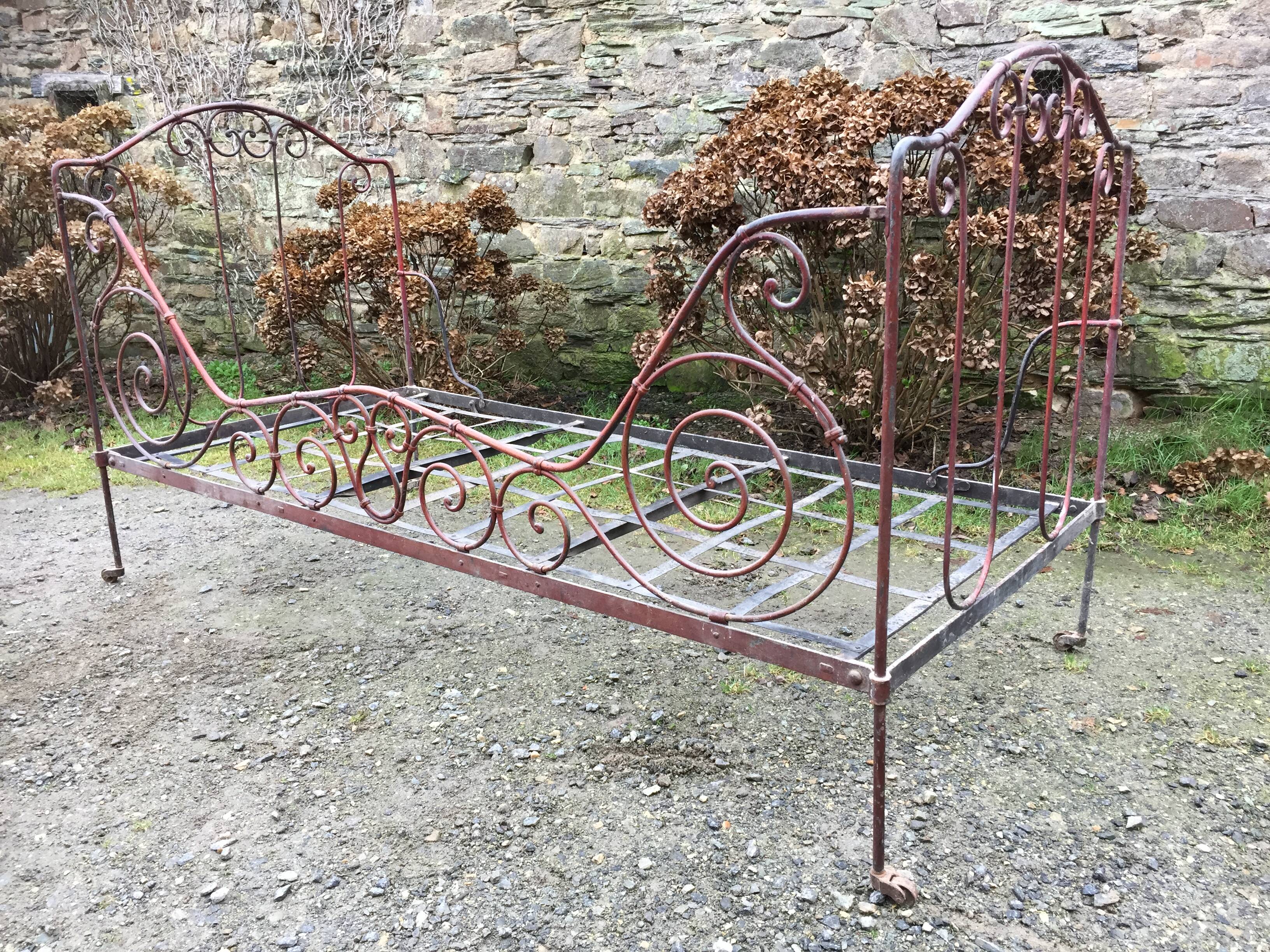 Folding wrought iron bed Napoleon III