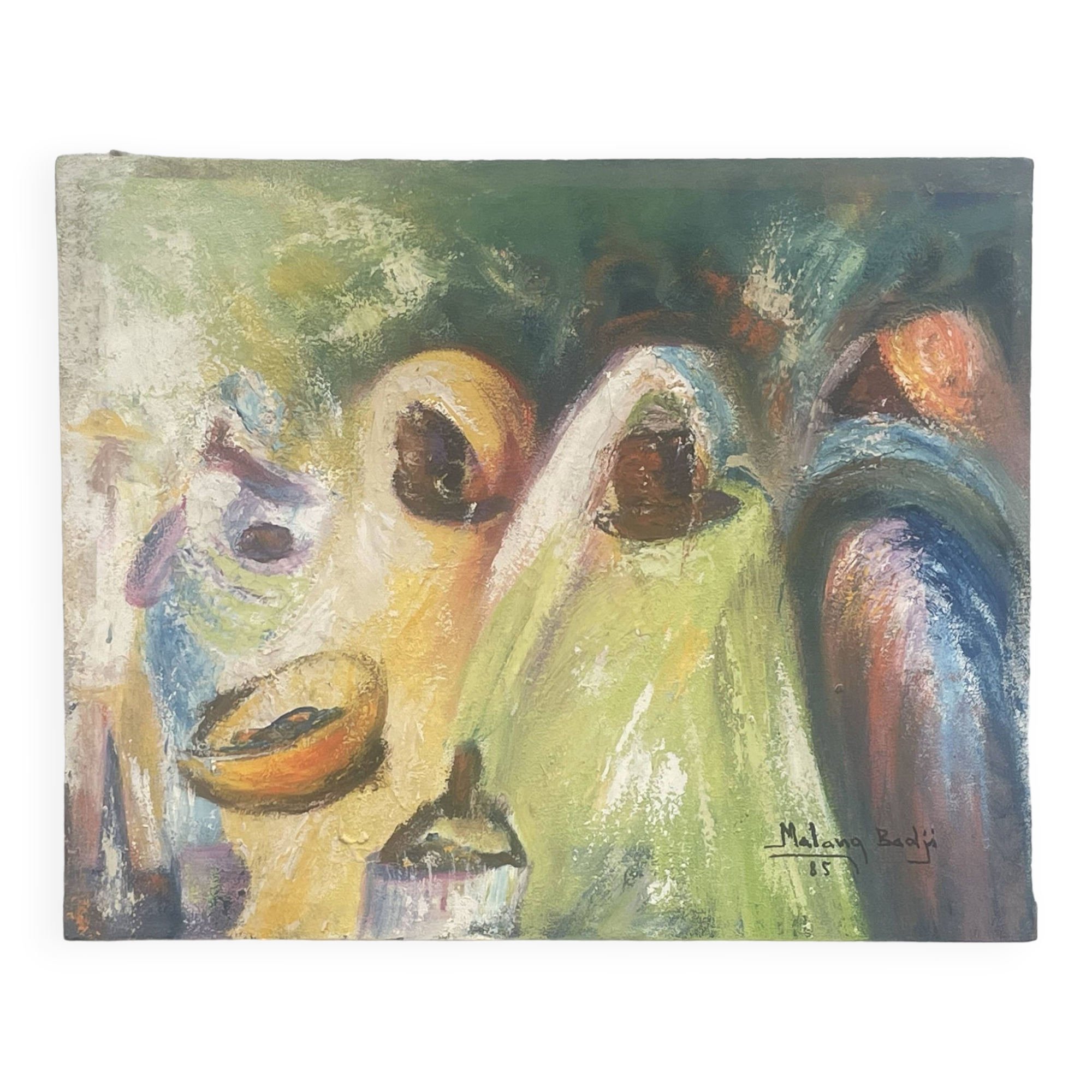 Oil or acrylic on canvas, signed Badji Malang