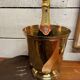 Christofle champagne bucket, gilded metal, twisted model.
