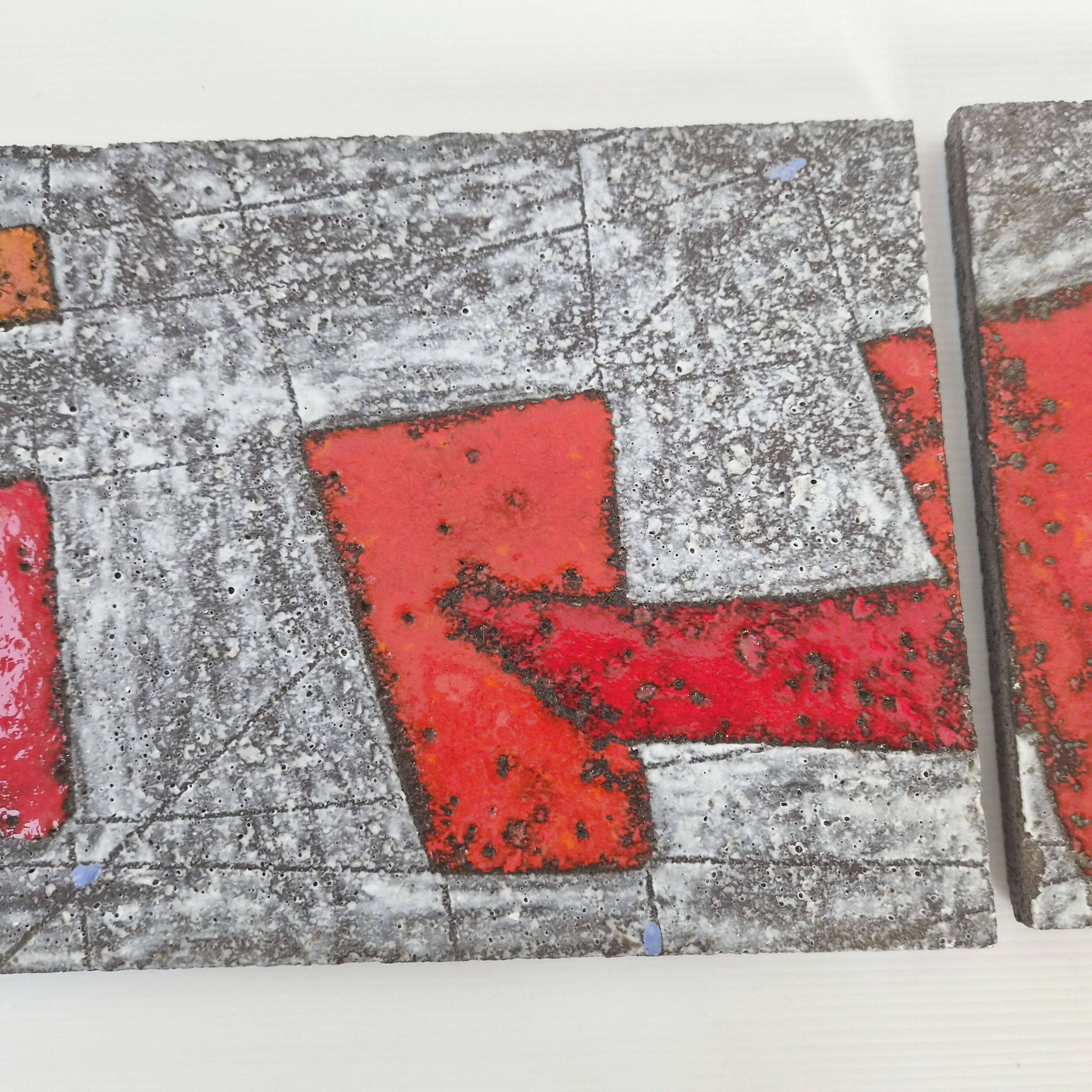 SET OF 2 VINTAGE PANELS FORMING A MURAL 1960 CLOUTIER BROTHERS ROBERT & JEAN 60S