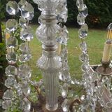Glass chandelier and brass perfect working order