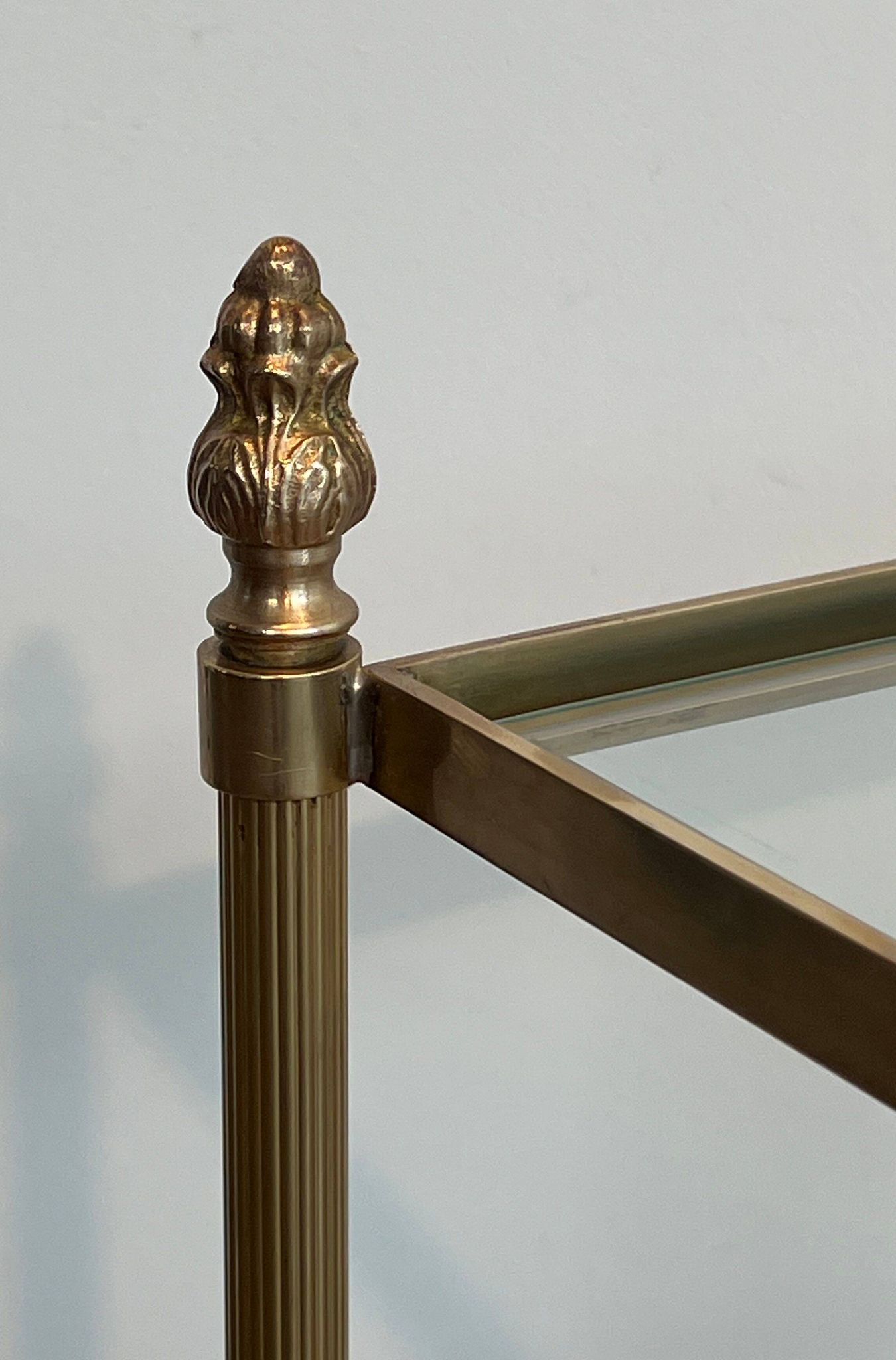 Pair of brass side tables attributed to Maison Jansen