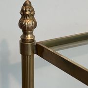 Pair of brass side tables attributed to Maison Jansen