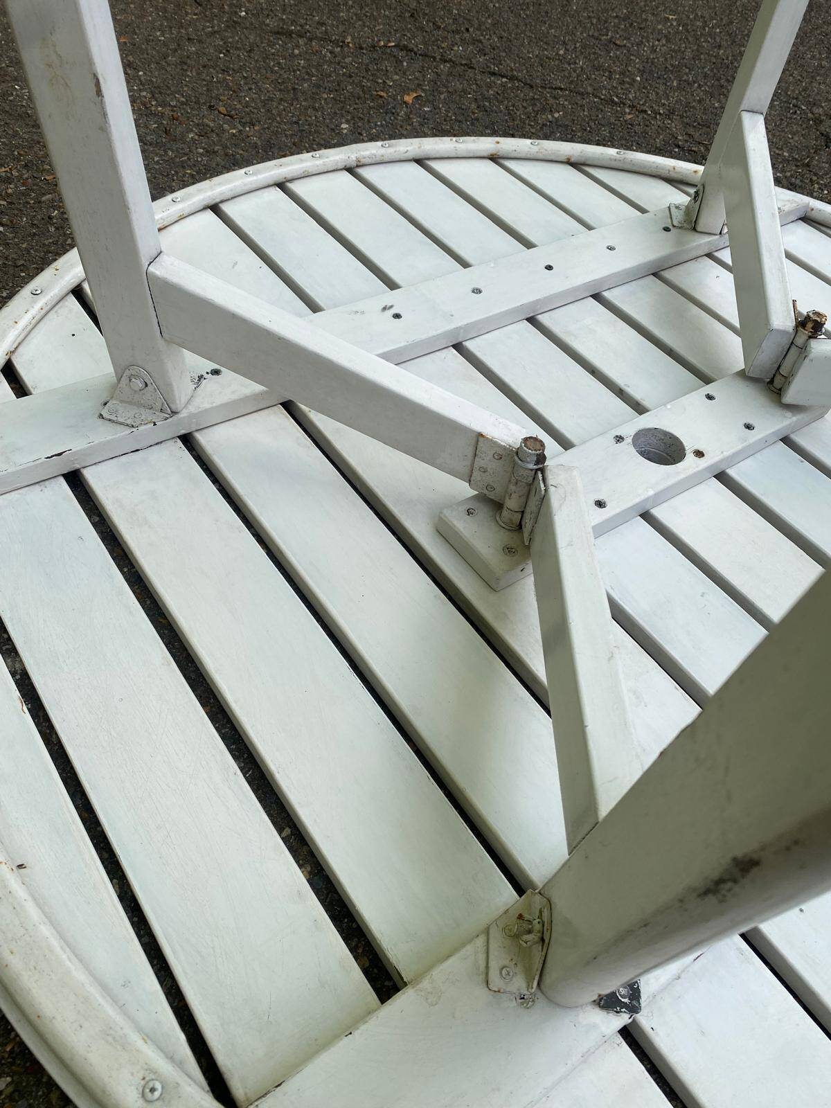 Table de jardin pliante EMU Italie en bois & métal blanc