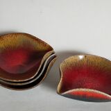 Four bowls free-form cups with French metal enamel