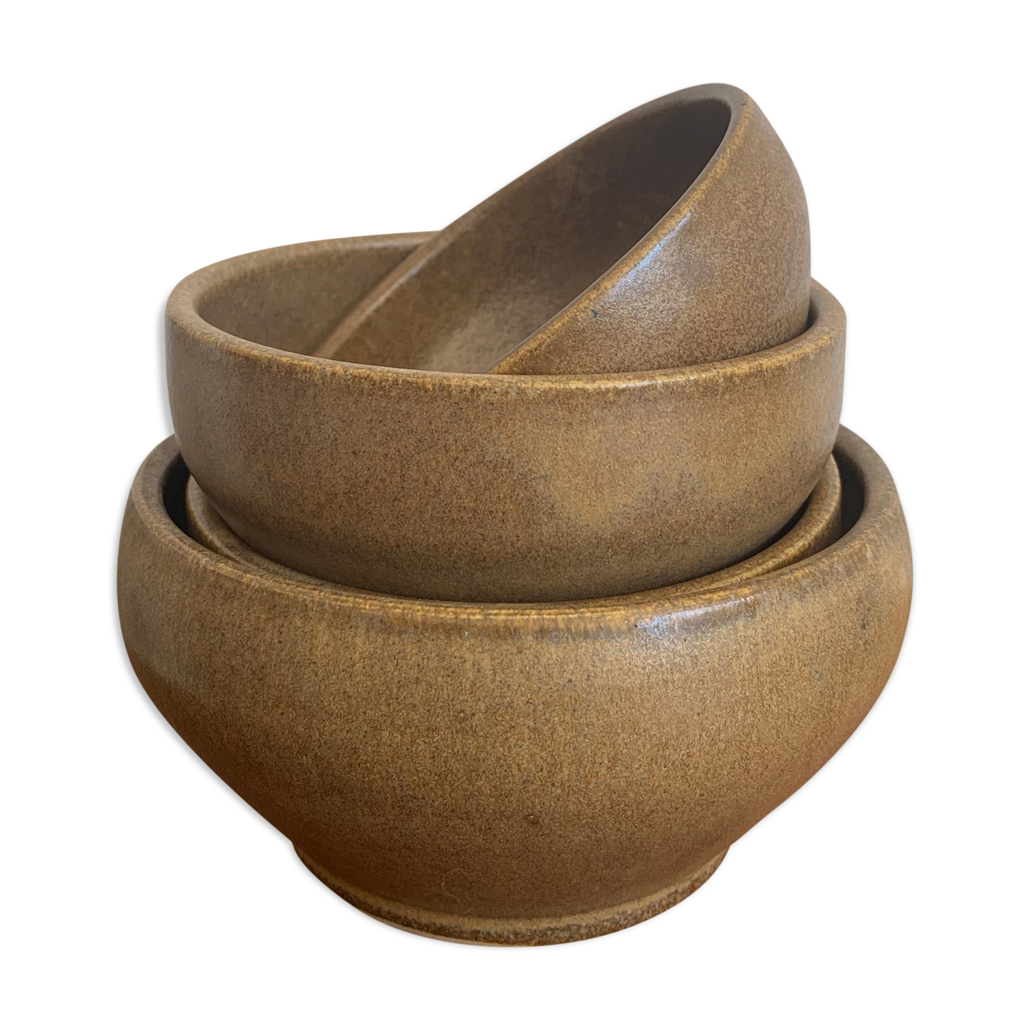 Set 4 vintage Digoin sandstone bowls