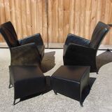 Pair of armchairs with footstool montis, 1980s