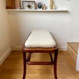 Wooden and beige cotton piano bench