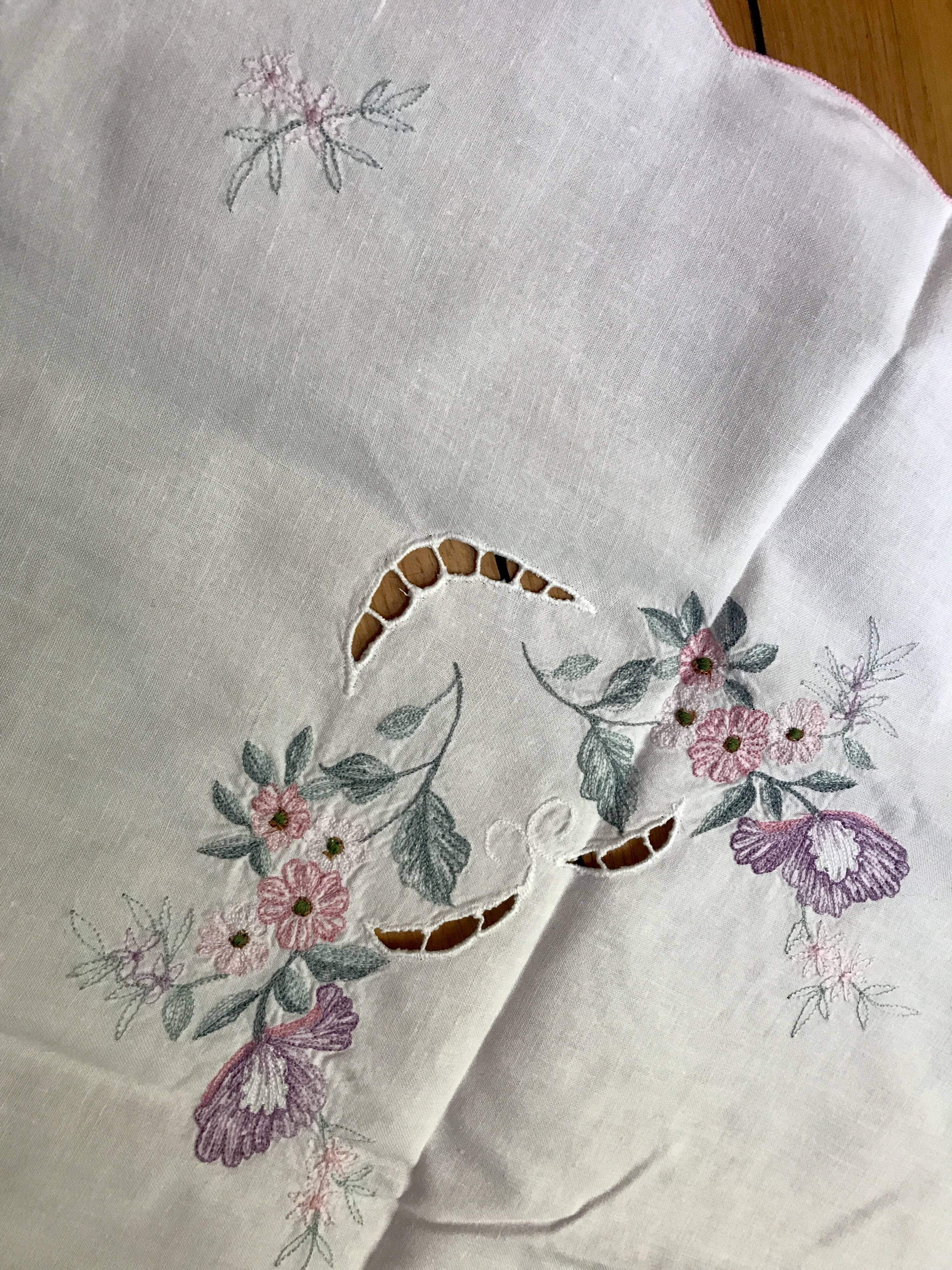 Embroidered tablecloth vintage Poland crafts
