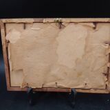 Ancien tableau peinture aquarelle chien de chasse signé p giraud