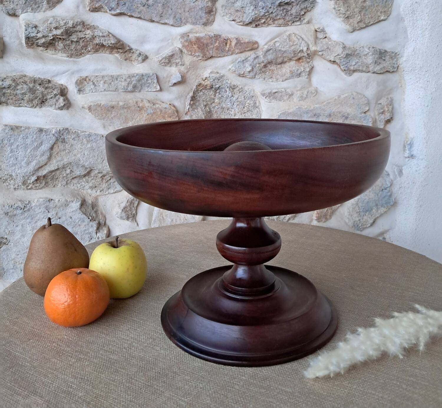 Wooden fruit bowl
