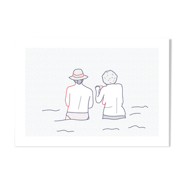 Illustration A4 naiade no. 7/8 brittany bather sea