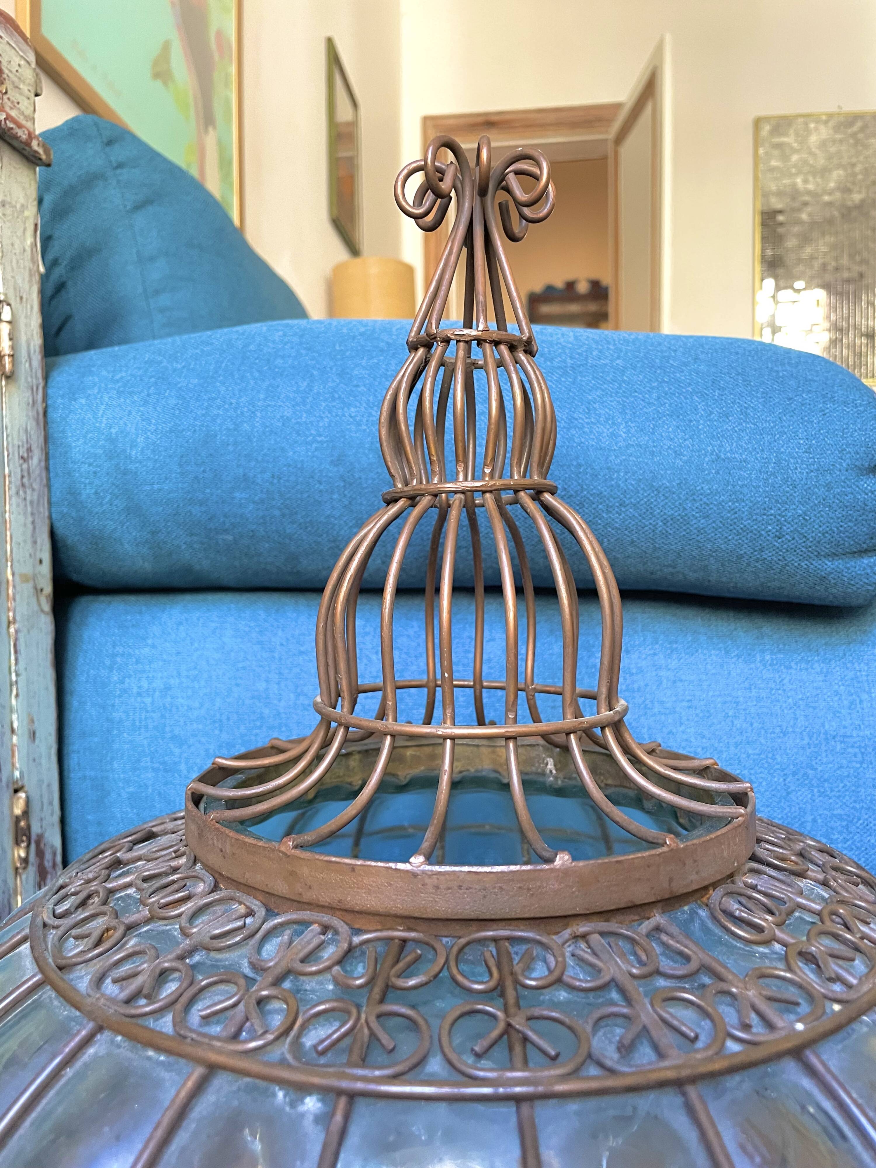 Lampe indienne fer forgé