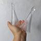2 stemless glasses, champagne flutes, Henri Maire vintage glass.