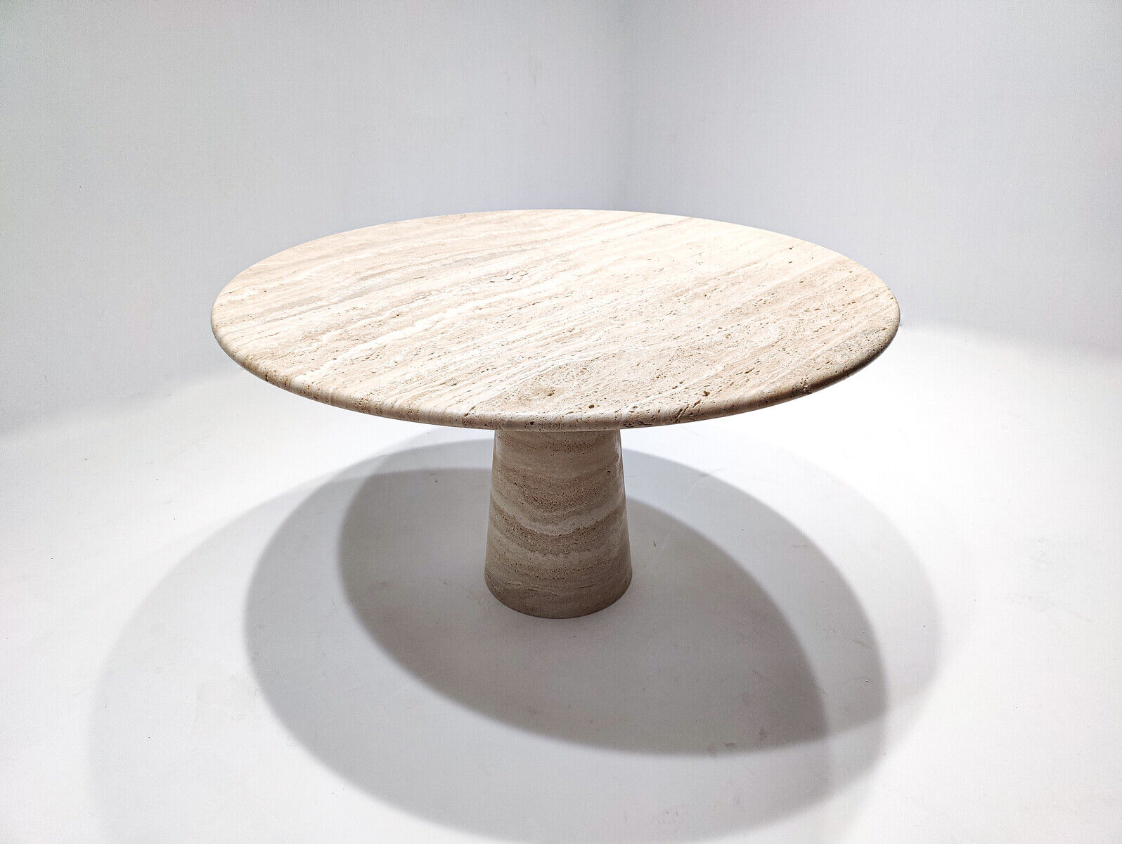 Contemporary Italian Travertine Dining Table in Beige