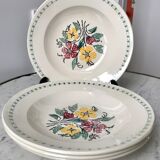 Set of 4 hollow plates Digoin Sarreguemines