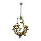 Tole Ceramic Flower Italian Chandelier 1960’s 