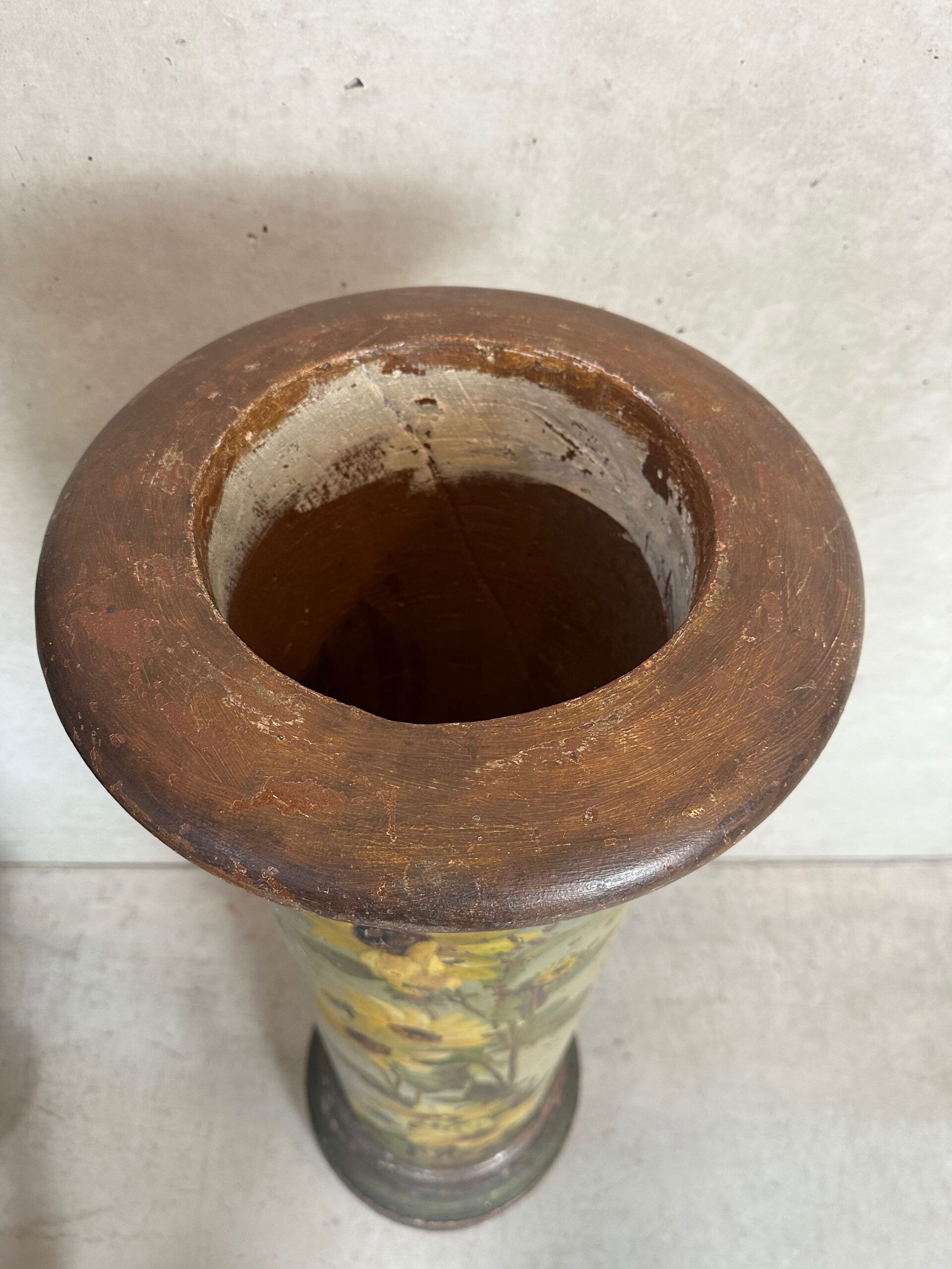 Antique French column – sunflowers