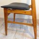 Scandinavian chair in beech and imitation leather black / vintage 60s-70s
