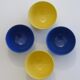 4 afibel blue and yellow porcelain bowls
