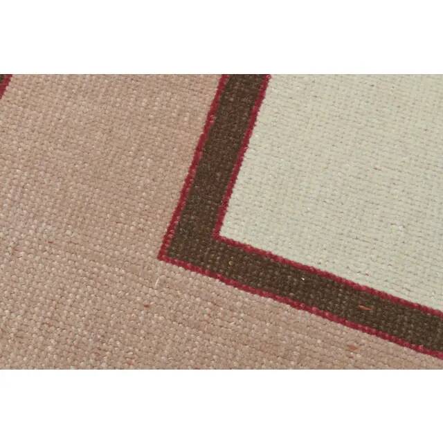 1970s vintage Turkish handmade wool & cotton beige area rug