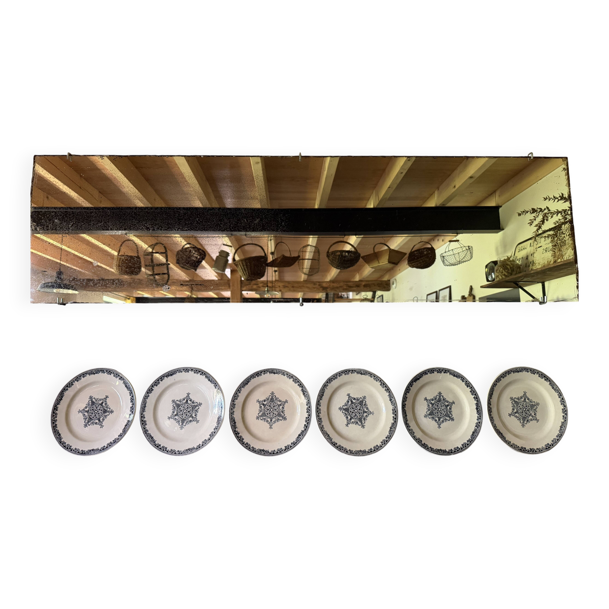 Flat plates Jules Vieillard Bordeaux in ironstone