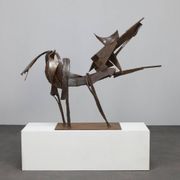 Iron horse sculpture by Raphael Saintenoy, Europe 1960s