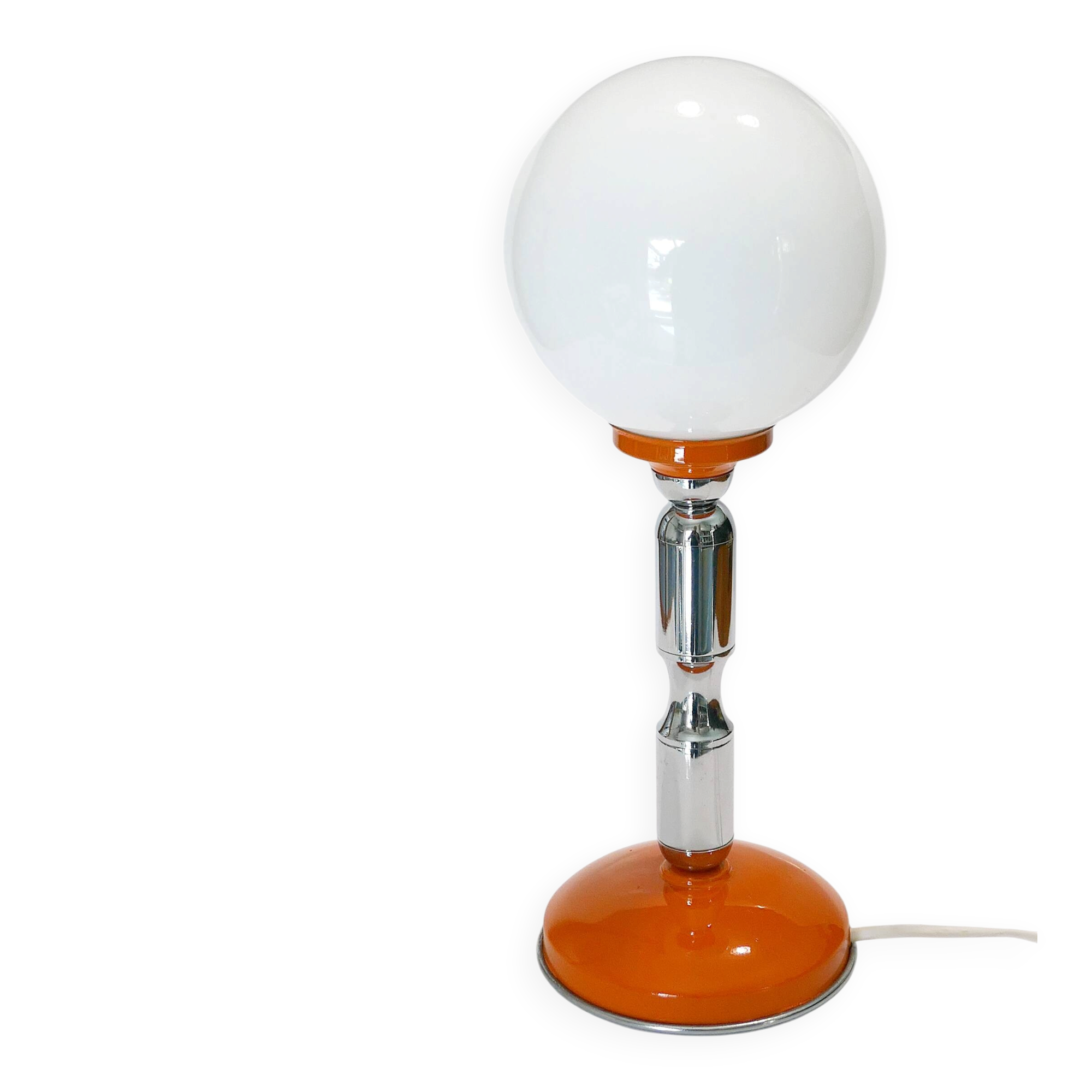 1970s chrome and orange table lamp design