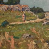 Signed Italian landscape painting from the 20th century