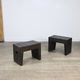 Pair Of Stools Bossche School By Dom Hans Van Der Laan & Jan De Jong, 1970s