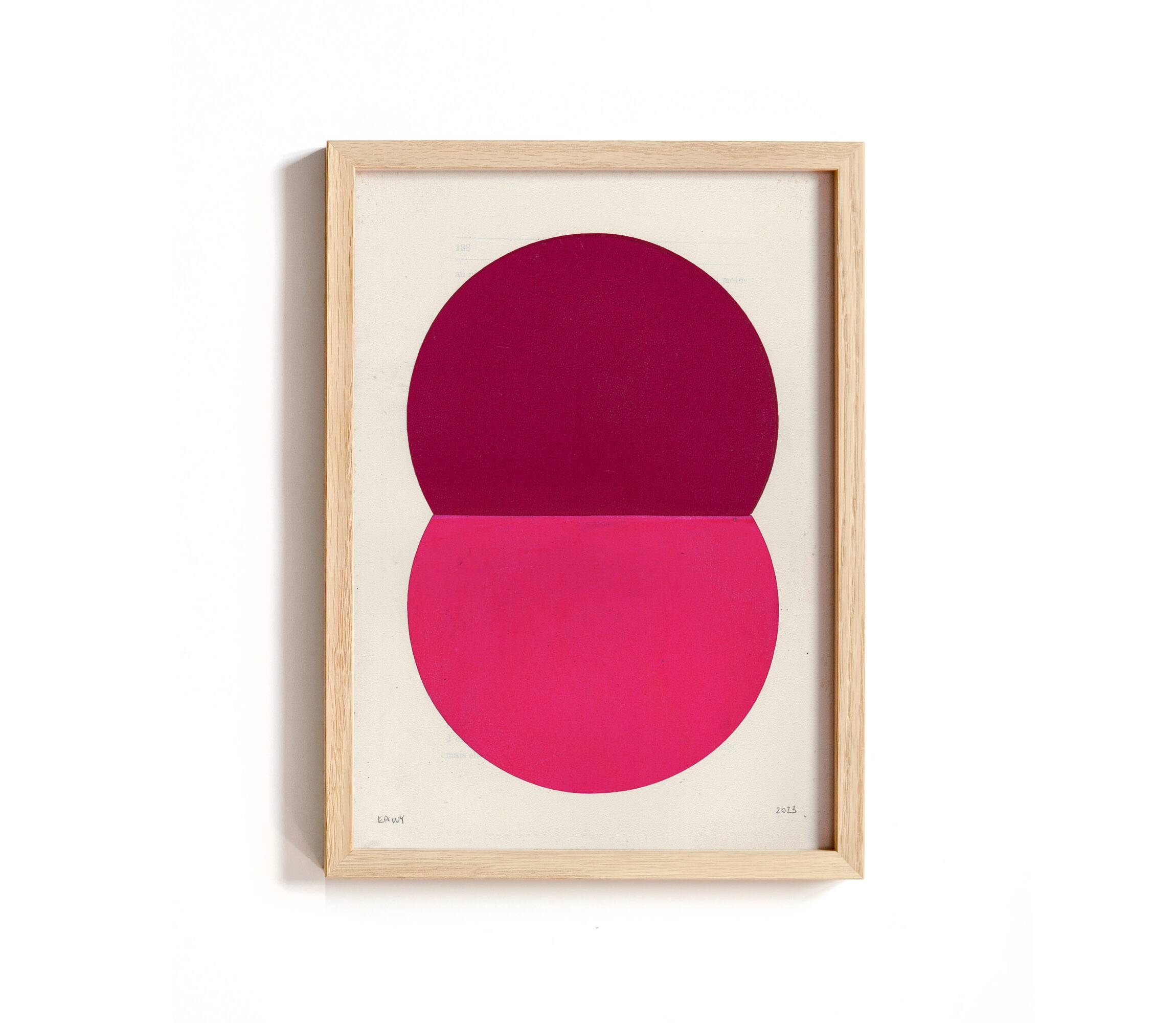 Collage on old paper - loki - pink - signed eawy