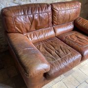 Canapé cuir vintage 2 places 