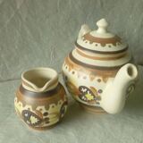 Theiere verseuse et pot a lait faience de quimper hb