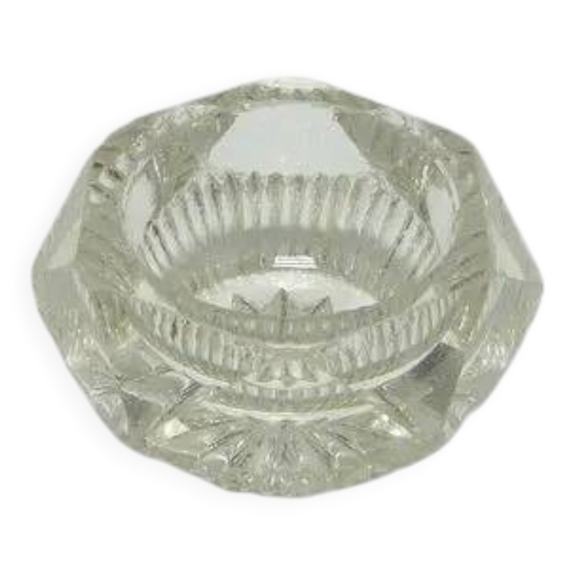 ABF Salt Shaker, art deco, transparent glass, Ząbkowice, Poland