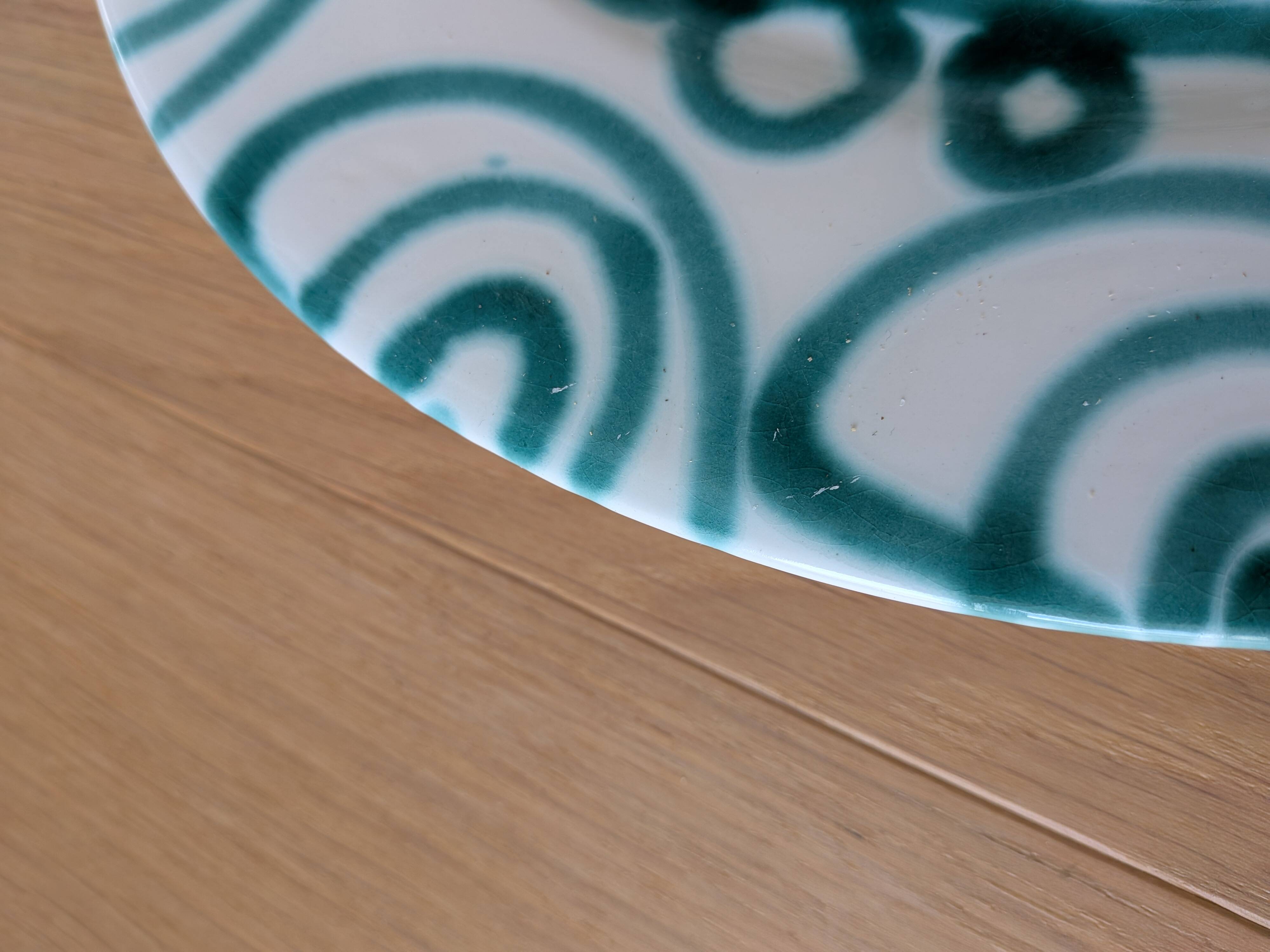 Vintage Gmundner Keramik Serving Oval Plate / Austria / Green Flamed / 2