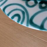 Vintage Gmundner Keramik Serving Oval Plate / Austria / Green Flamed / 2